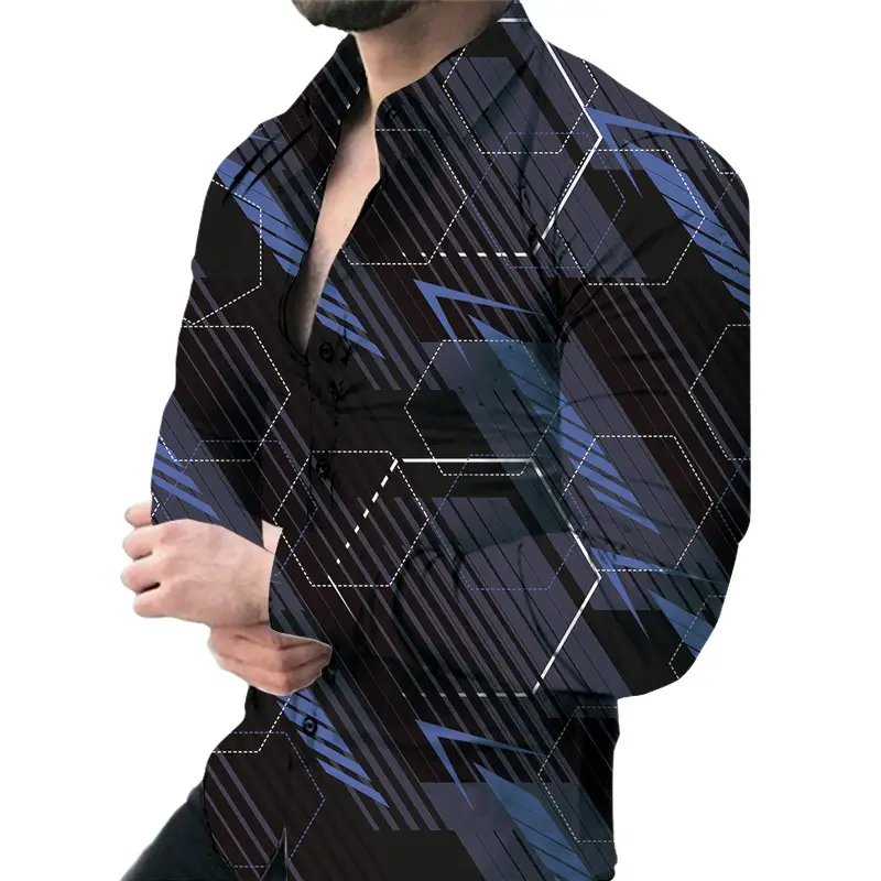 2026 Men's Black Paisley Digital Print Lapel Cardigan - Image 9