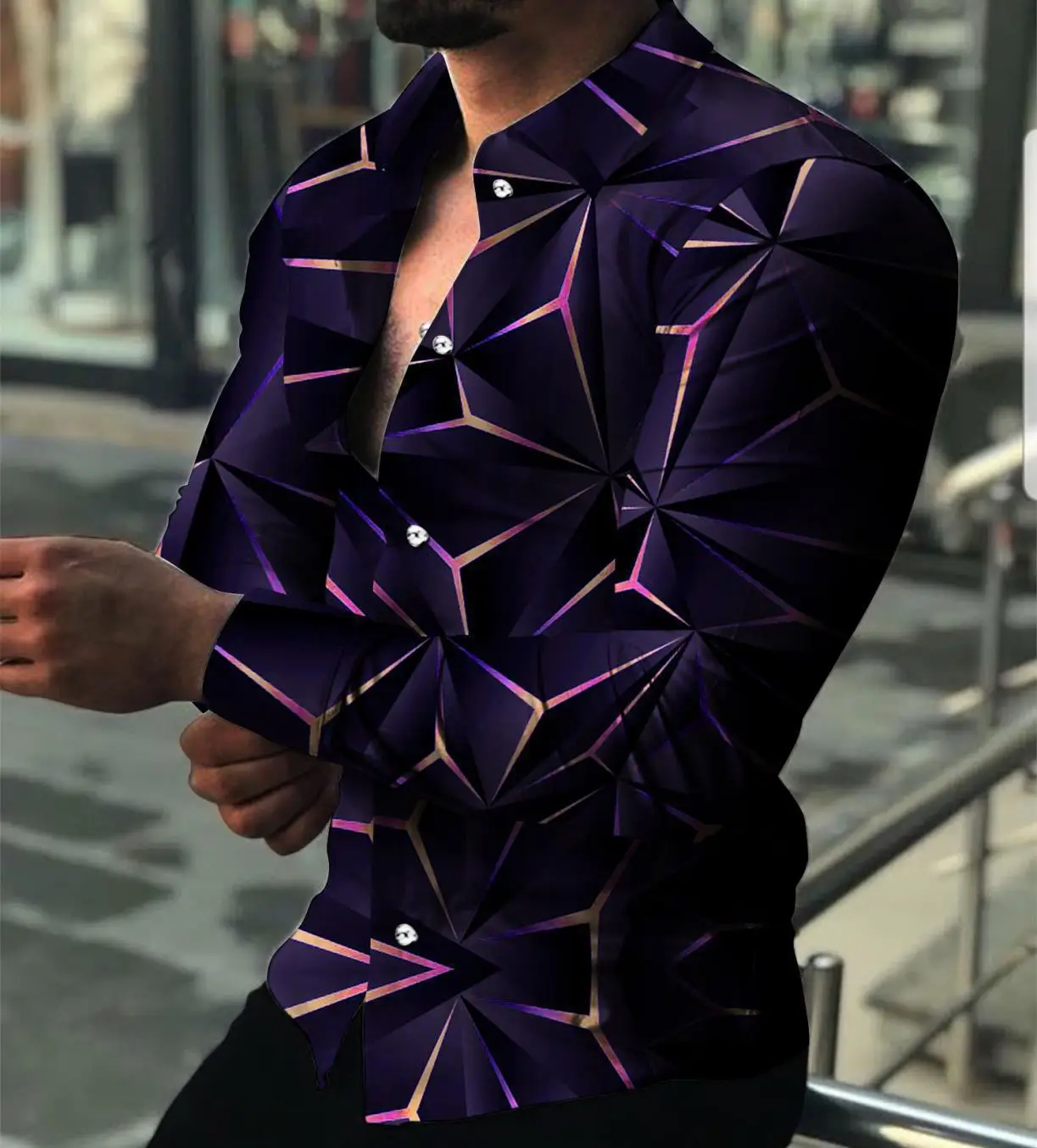 2026 Men's Black Paisley Digital Print Lapel Cardigan - Image 13
