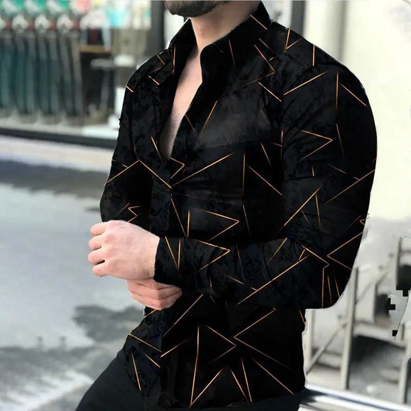 2026 Men's Black Paisley Digital Print Lapel Cardigan - Image 16