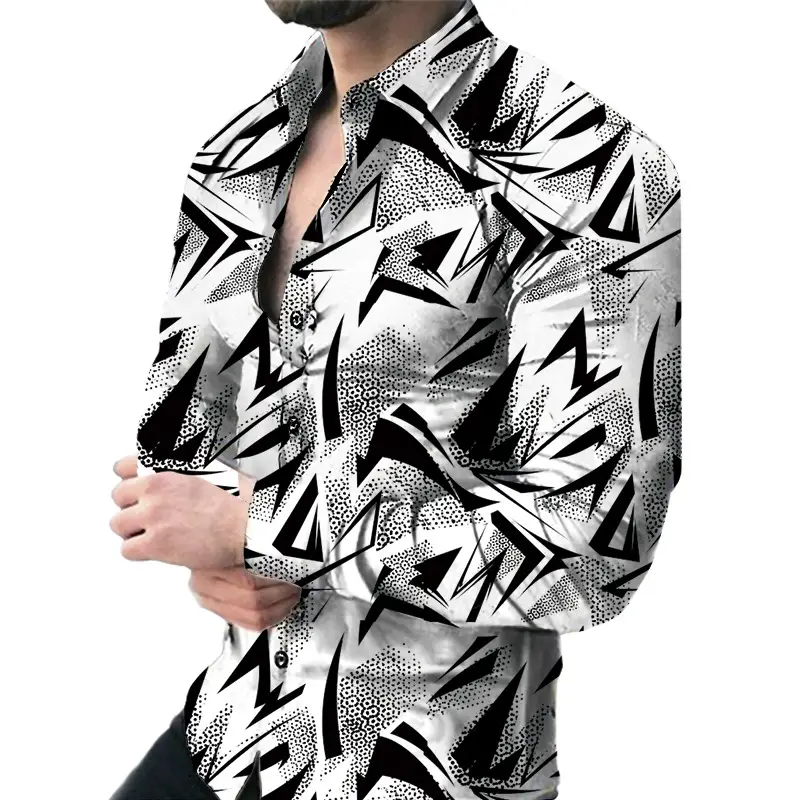 2026 Men's Black Paisley Digital Print Lapel Cardigan - Image 8