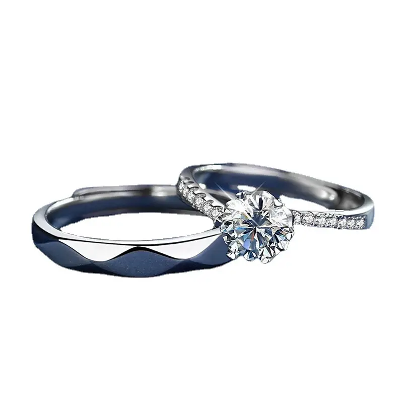 Clearance D Moissanite Diamond Couple Ring Silver - Image 18