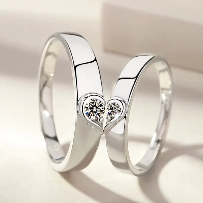 Clearance Moissanite Couple Ring for Men Women Wedding - Image 28
