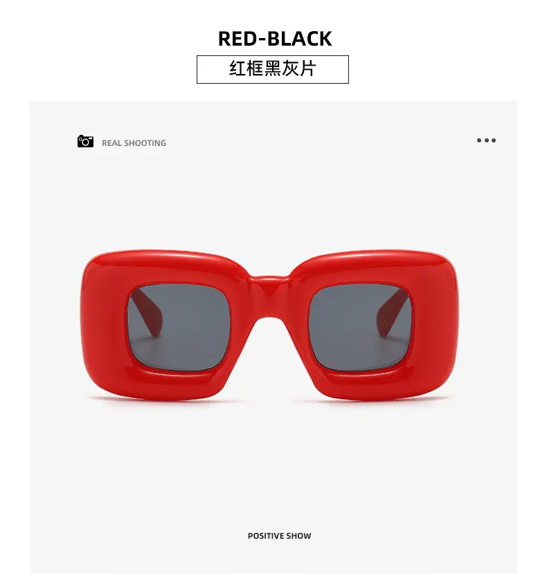 Square Catwalk Eyewear Black Y2K Sunglasses — feature 22