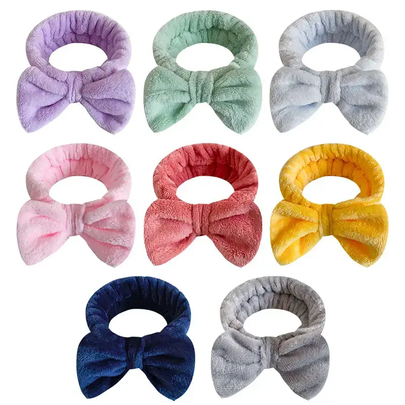 Plush Bow Hair Bands for Women Multi Color - Image 21