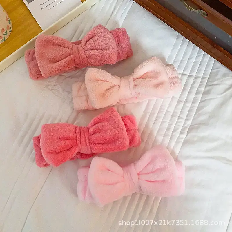 Plush Bow Hair Bands for Women Multi Color - Image 23