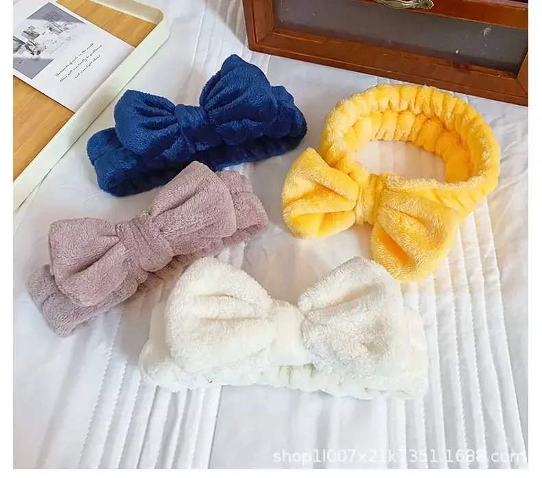 Plush Bow Hair Bands for Women Multi Color — feature 10