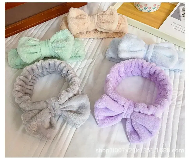 Plush Bow Hair Bands for Women Multi Color — feature 8