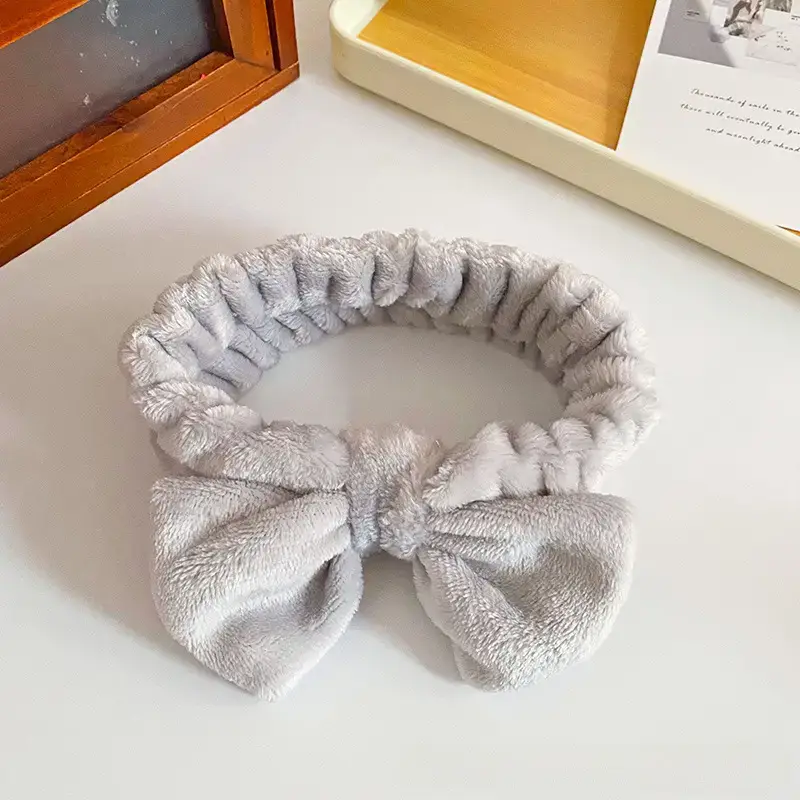Plush Bow Hair Bands for Women Multi Color - Image 4