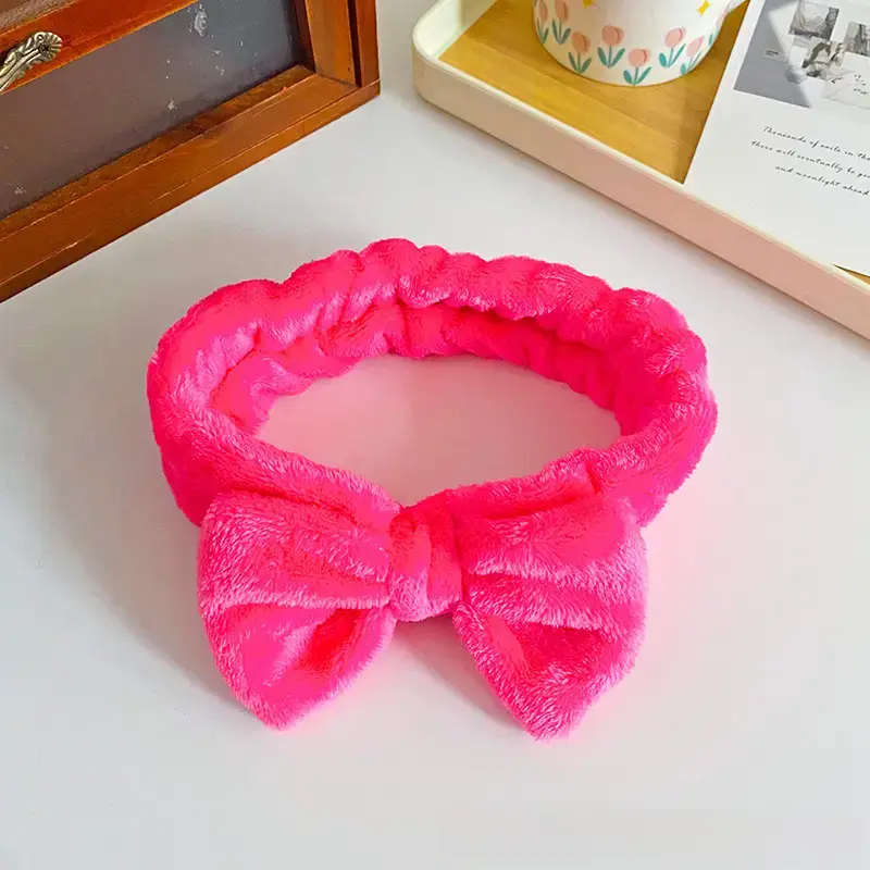 Plush Bow Hair Bands for Women Multi Color - Image 7