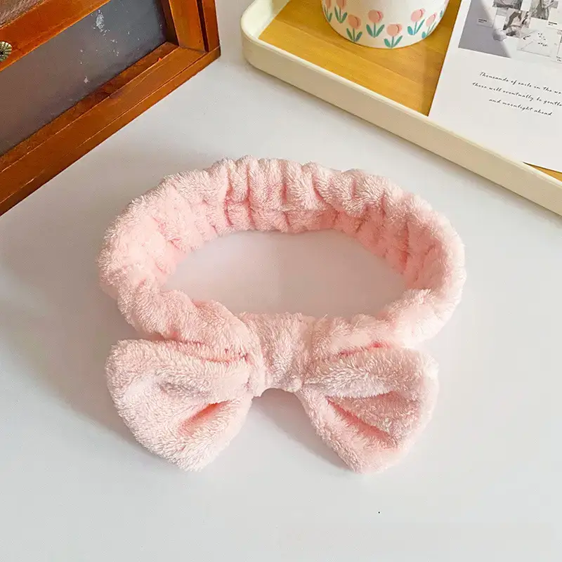 Plush Bow Hair Bands for Women Multi Color - Image 9