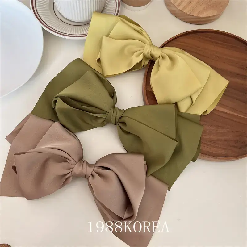 Korean Satin Bow Hairpin Light Luxury Spring Clip - Image 11