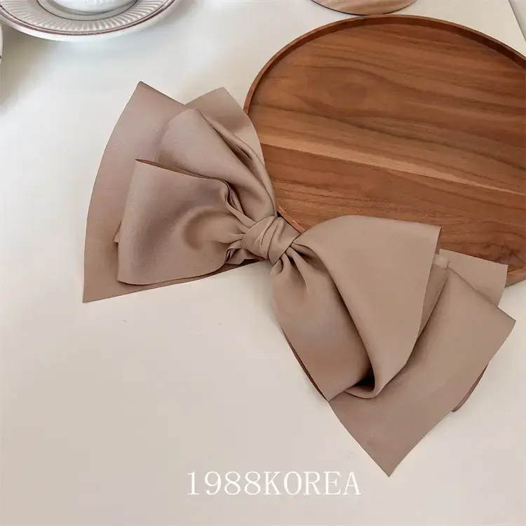 Korean Satin Bow Hairpin Light Luxury Spring Clip - Image 2