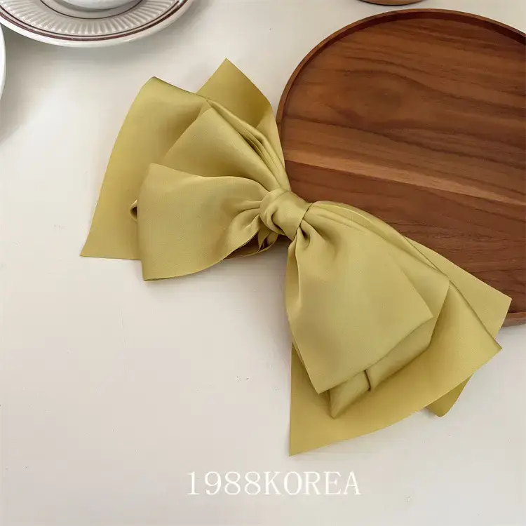 Korean Satin Bow Hairpin Light Luxury Spring Clip - Image 3