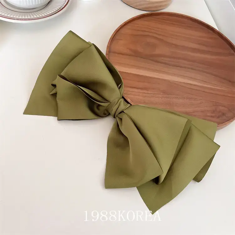 Korean Satin Bow Hairpin Light Luxury Spring Clip - Image 4