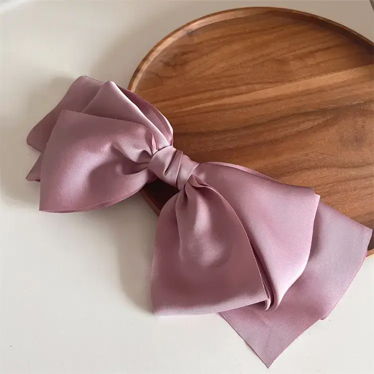 Korean Satin Bow Hairpin Light Luxury Spring Clip - Image 6