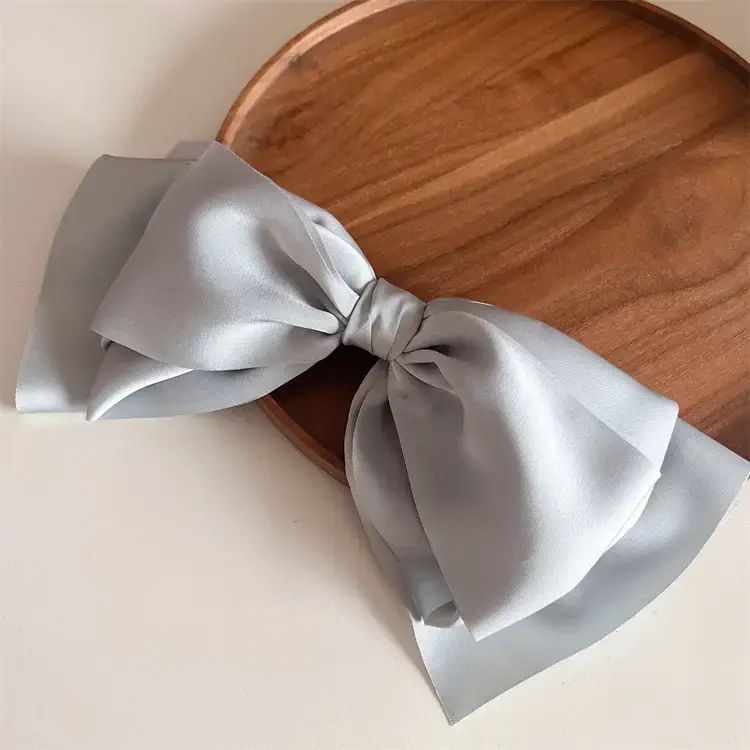 Korean Satin Bow Hairpin Light Luxury Spring Clip - Image 7
