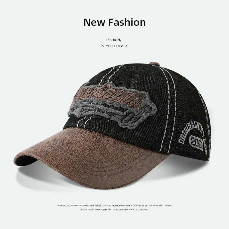 Women Baseball Cap Korean Washed Retro Denim Sunshade - Image 2