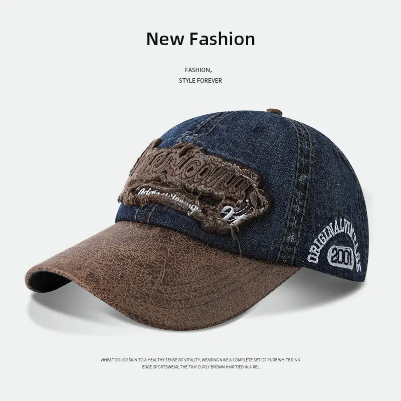 Women Baseball Cap Korean Washed Retro Denim Sunshade - Image 3