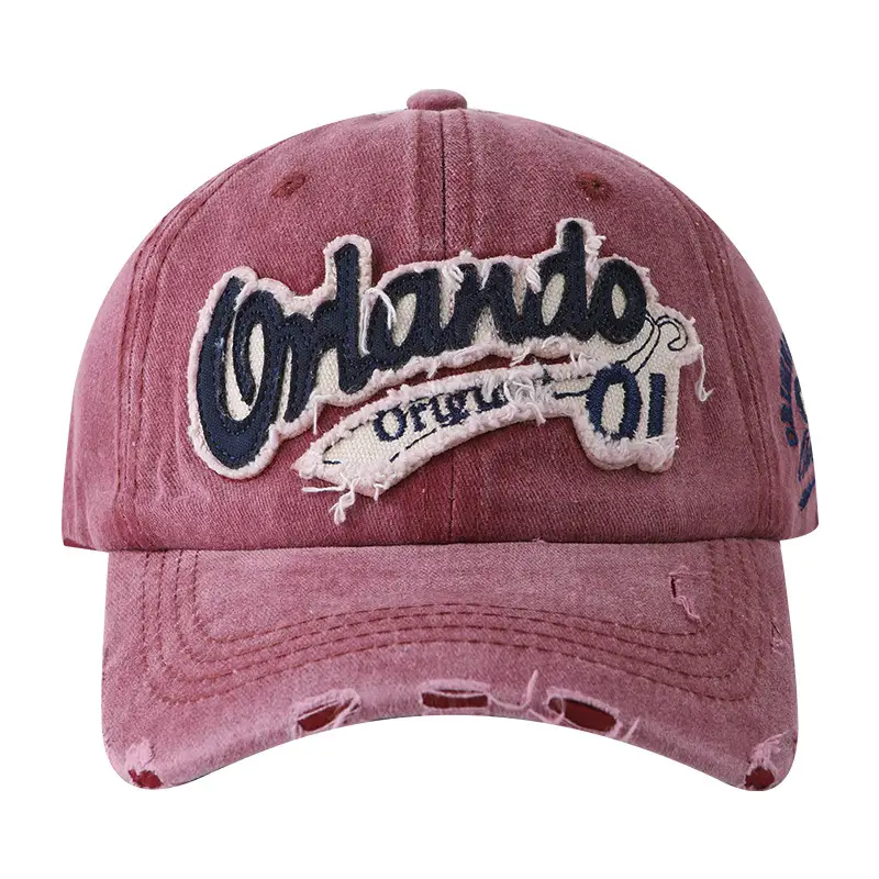 American Style Distressed Duckbill Cap with Embroidery - Image 9