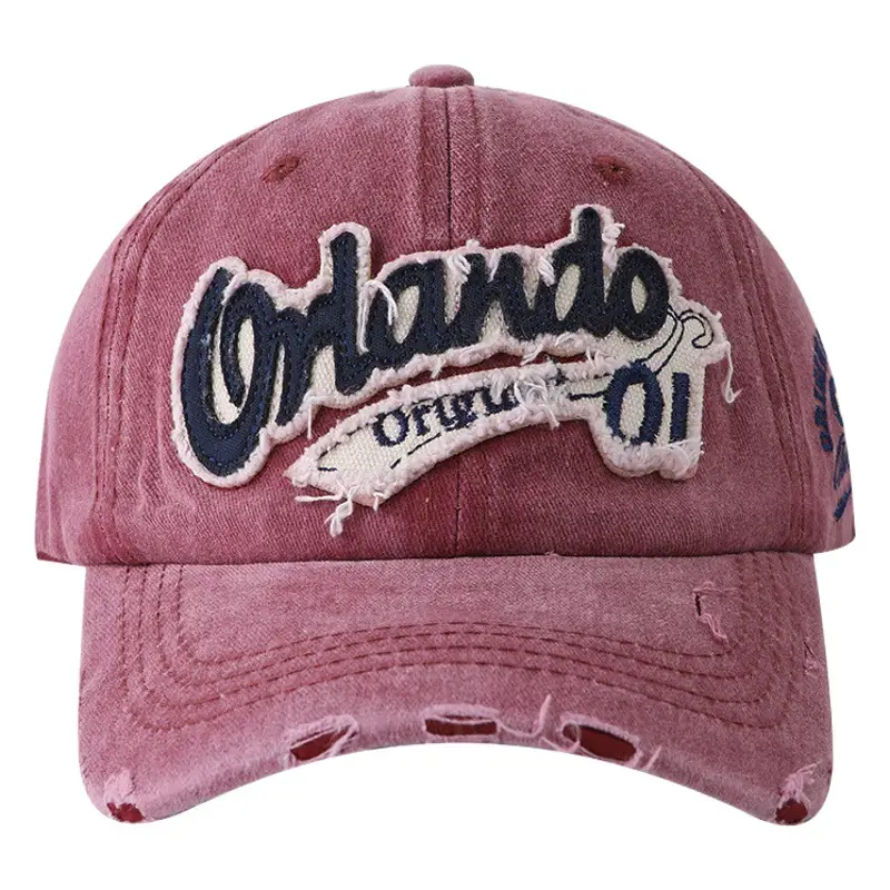 American Style Distressed Duckbill Cap with Embroidery