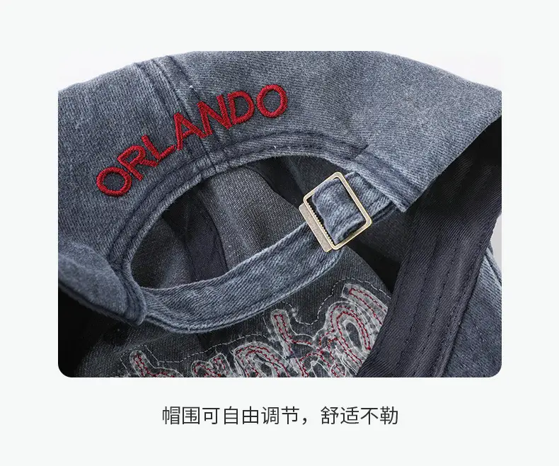 American Style Distressed Duckbill Cap with Embroidery — feature 10