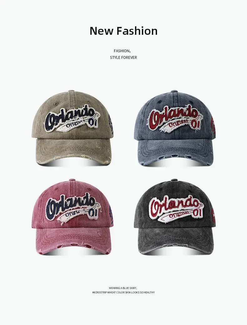 American Style Distressed Duckbill Cap with Embroidery — feature 2