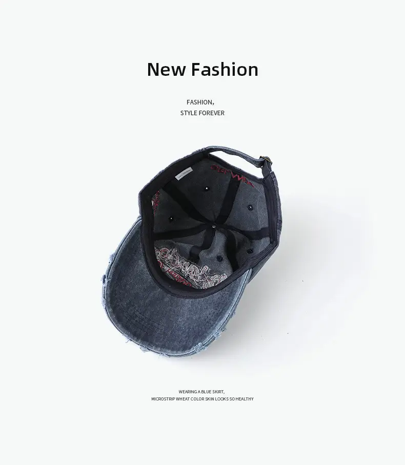 American Style Distressed Duckbill Cap with Embroidery — feature 5