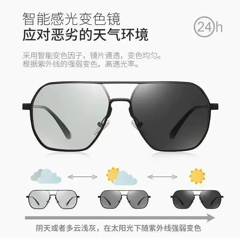 Aluminum-Magnesium Polarized Sunglasses Uv400 Day and Night Color-Changing Glasses Outdoor Driving Men's Sunglasses High-End - Image 9