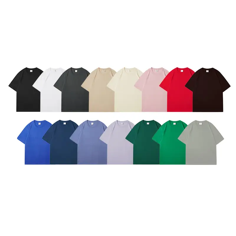 Men's Beige Cotton T-Shirt 230g Loose Fit - Image 17