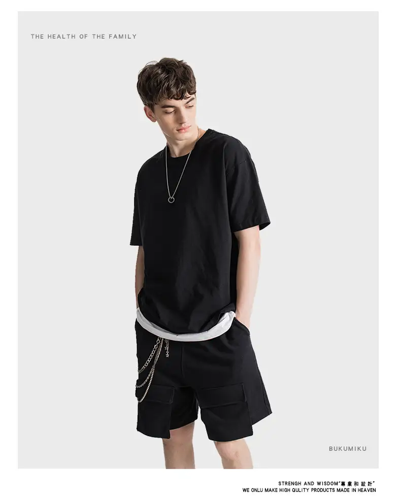 Men's Beige Cotton T-Shirt 230g Loose Fit — feature 10