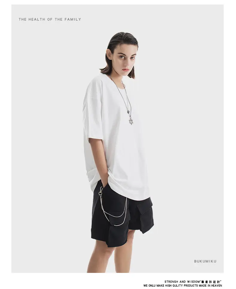 Men's Beige Cotton T-Shirt 230g Loose Fit — feature 11
