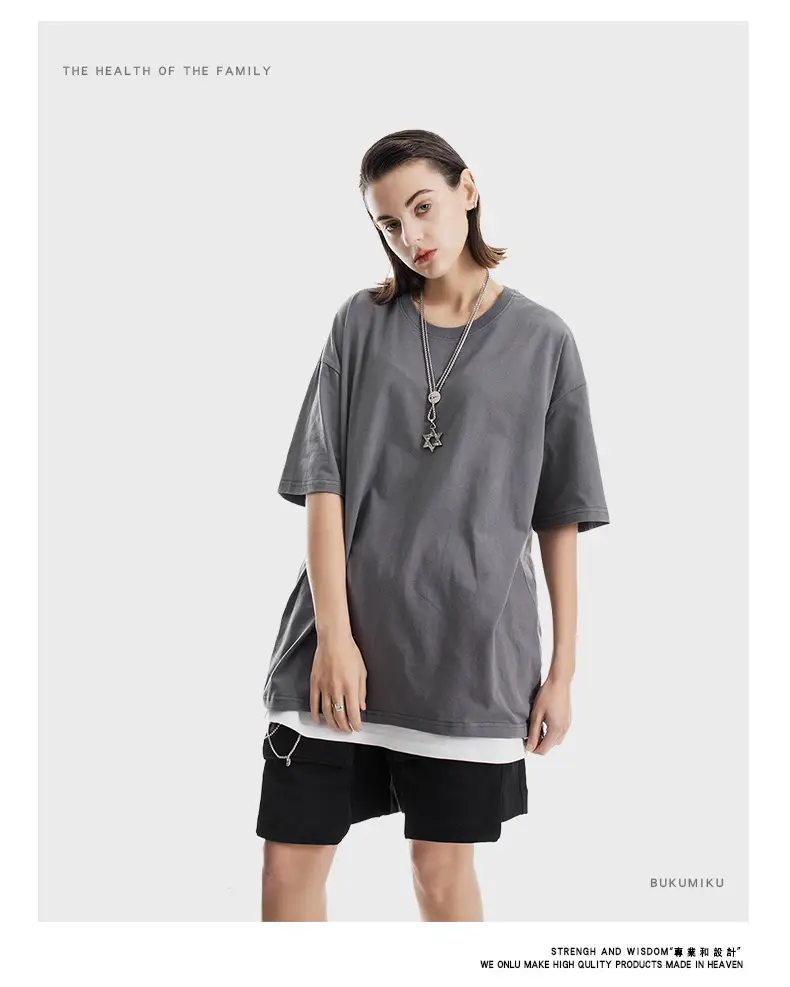 Men's Beige Cotton T-Shirt 230g Loose Fit — feature 12
