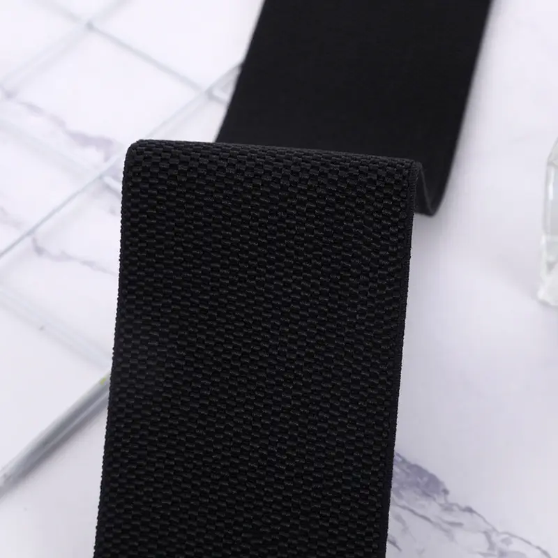 Black Elastic Waist Belt for Women with Gold Buckle - Image 6