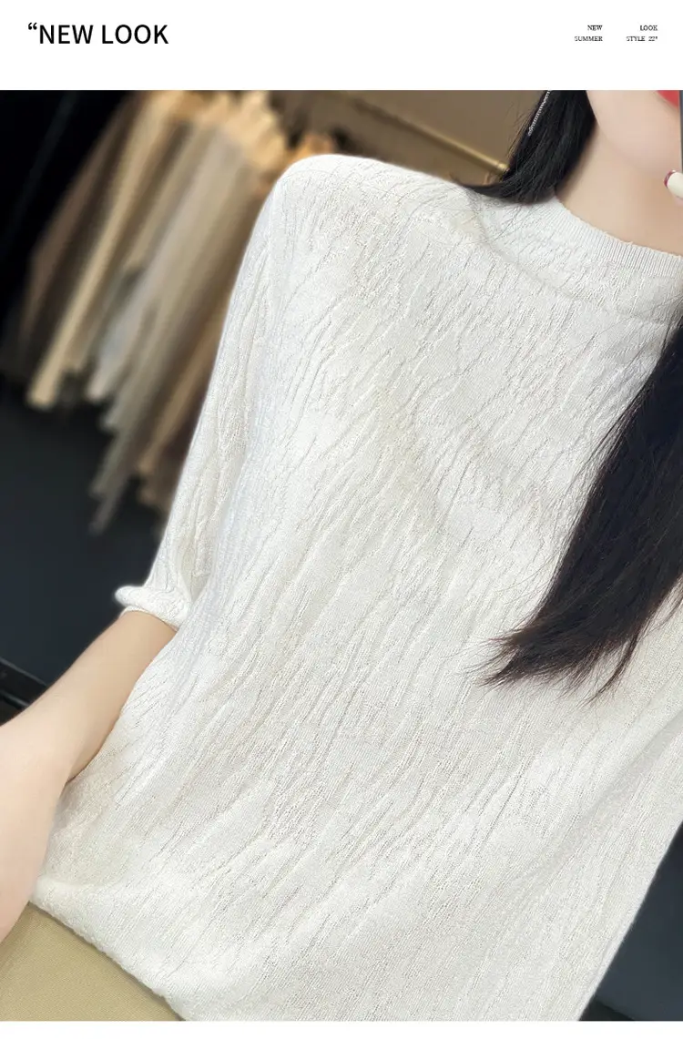 Women Knitted Half-Turtleneck Sweater Pink — feature 28
