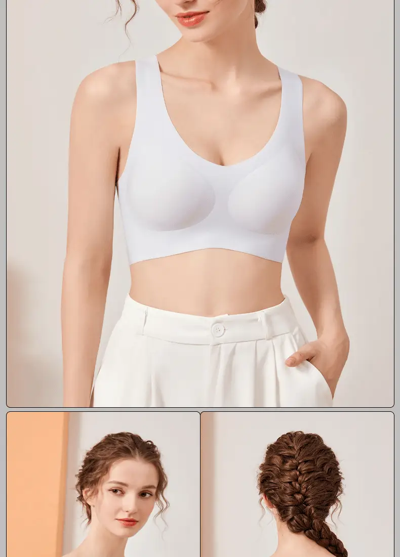 Traceless Cloud Underwear Women's No Size No Steel Ring Bra Large Chest Small Fixed Cup Thin Sports Vest Beautiful Back — feature 13