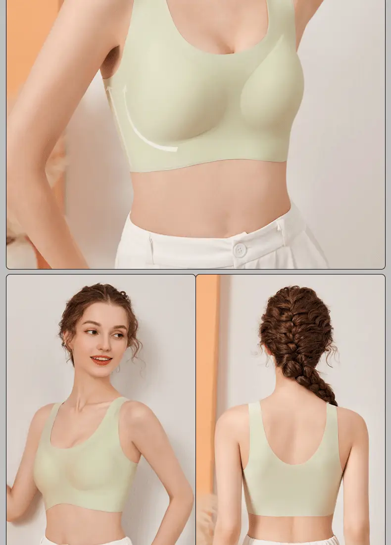 Traceless Cloud Underwear Women's No Size No Steel Ring Bra Large Chest Small Fixed Cup Thin Sports Vest Beautiful Back — feature 16