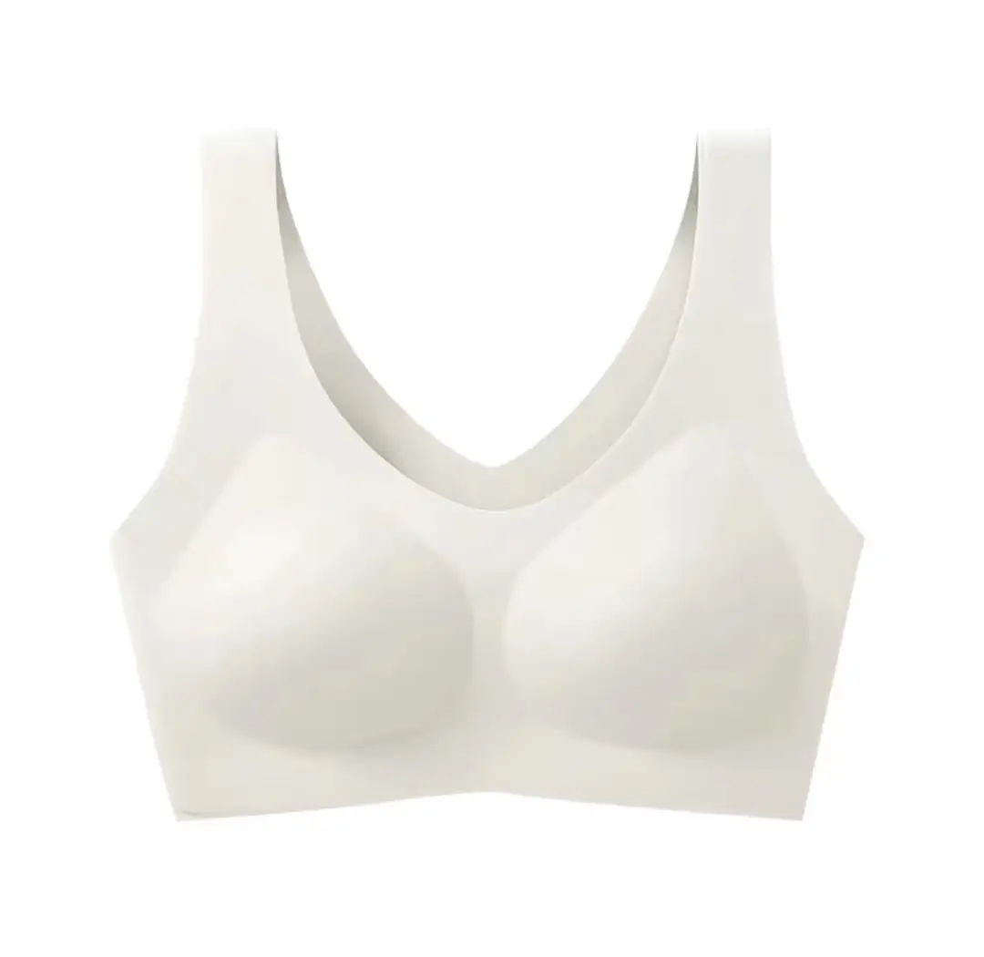 Traceless Cloud Underwear Women's No Size No Steel Ring Bra Large Chest Small Fixed Cup Thin Sports Vest Beautiful Back - Image 2