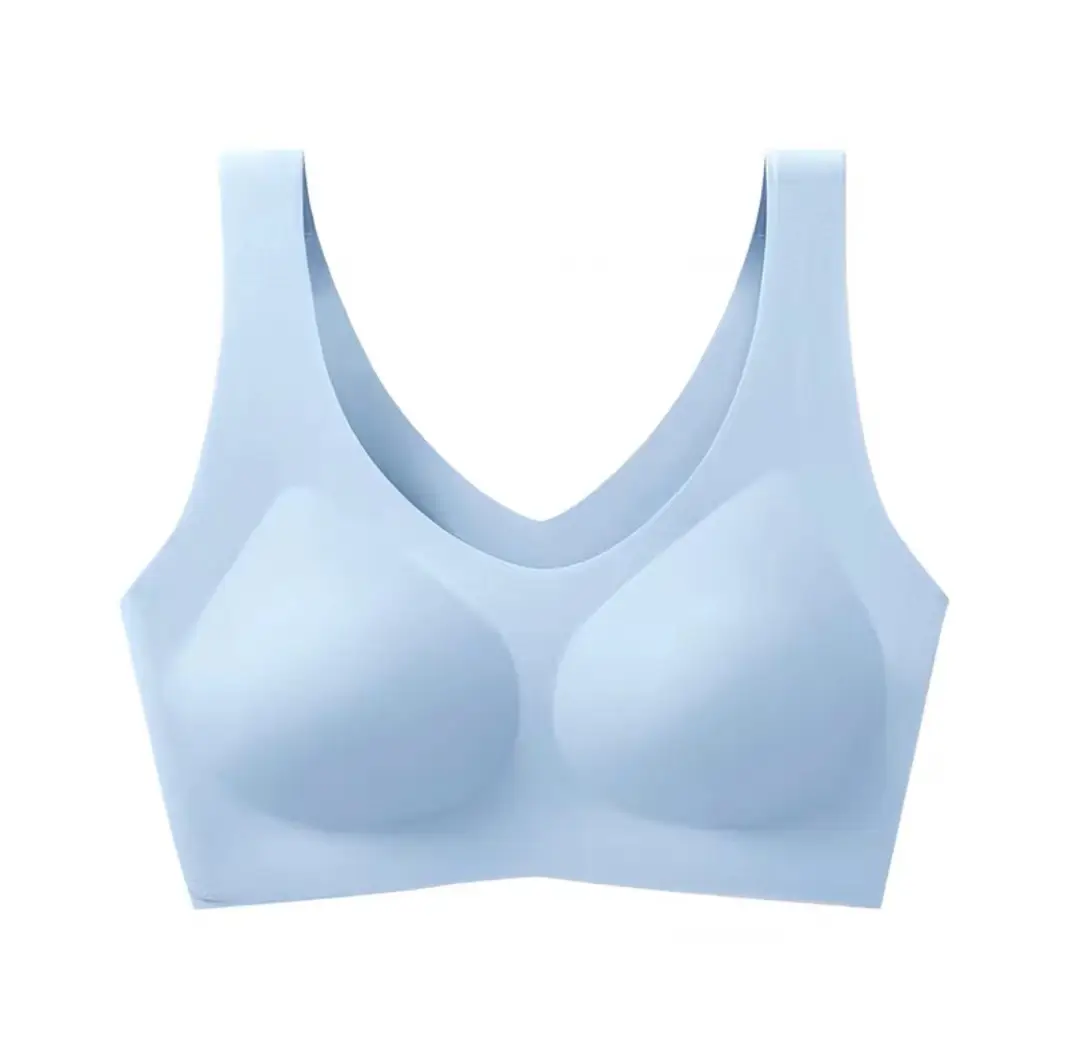 Traceless Cloud Underwear Women's No Size No Steel Ring Bra Large Chest Small Fixed Cup Thin Sports Vest Beautiful Back - Image 3