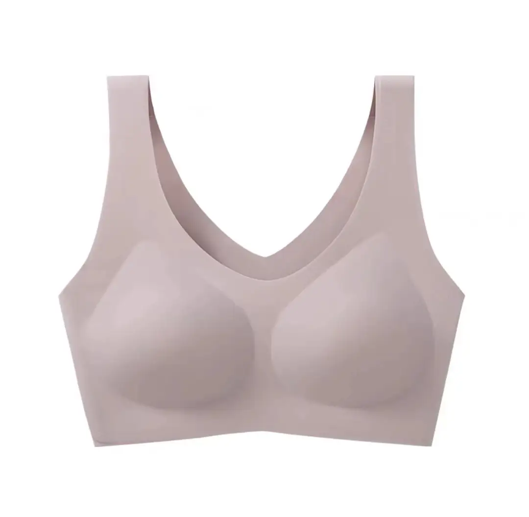 Traceless Cloud Underwear Women's No Size No Steel Ring Bra Large Chest Small Fixed Cup Thin Sports Vest Beautiful Back - Image 5