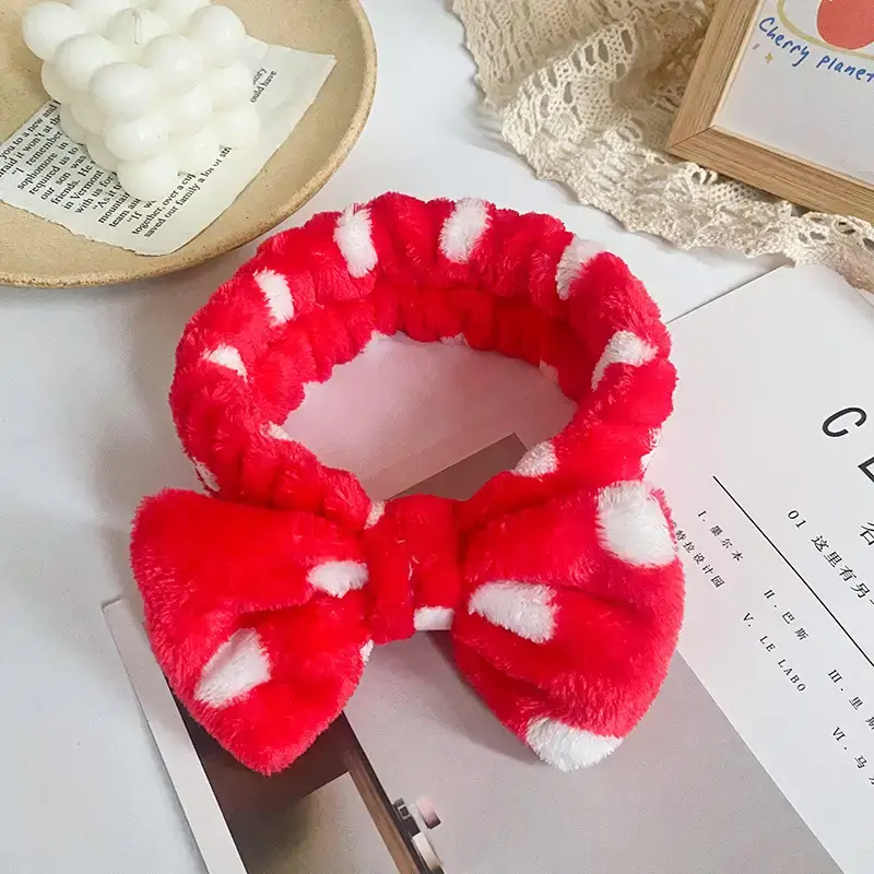 Red Bow Hairband with Leopard Print for Women - Image 21