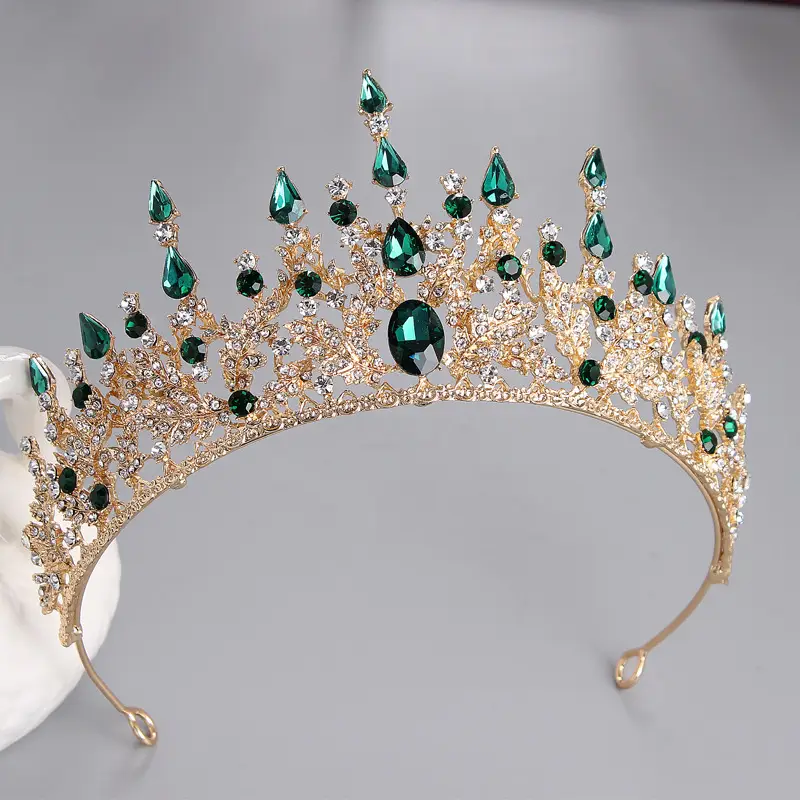 Red Rhinestone Wedding Crown Headdress for Women - Image 10