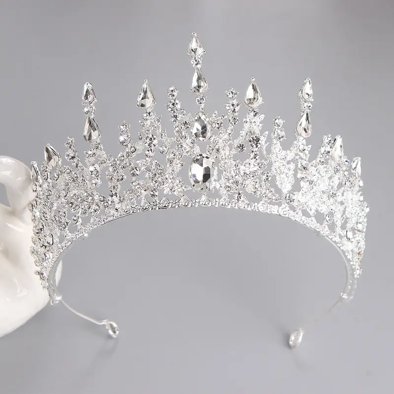 Red Rhinestone Wedding Crown Headdress for Women — feature 9