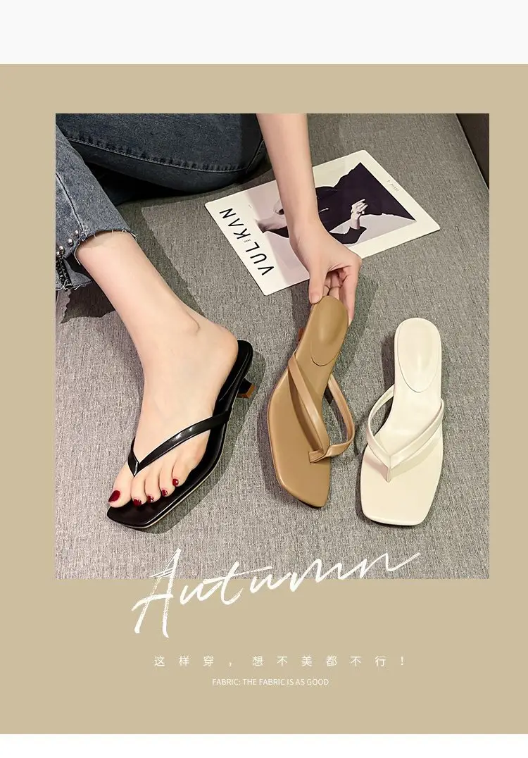 2023 Black Square Toe Stiletto Flip Flops Plus Size β feature 3