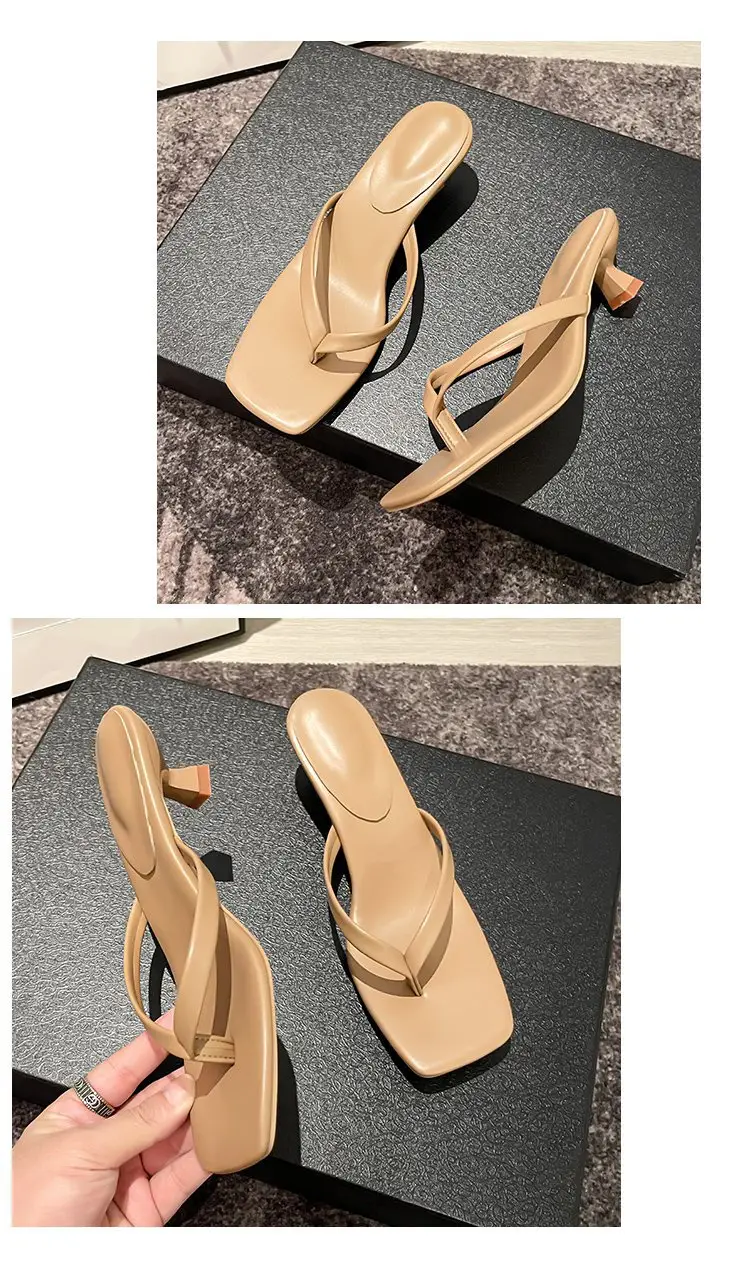 2023 Black Square Toe Stiletto Flip Flops Plus Size β feature 6