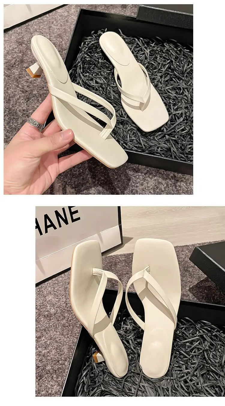 2023 Black Square Toe Stiletto Flip Flops Plus Size β feature 7