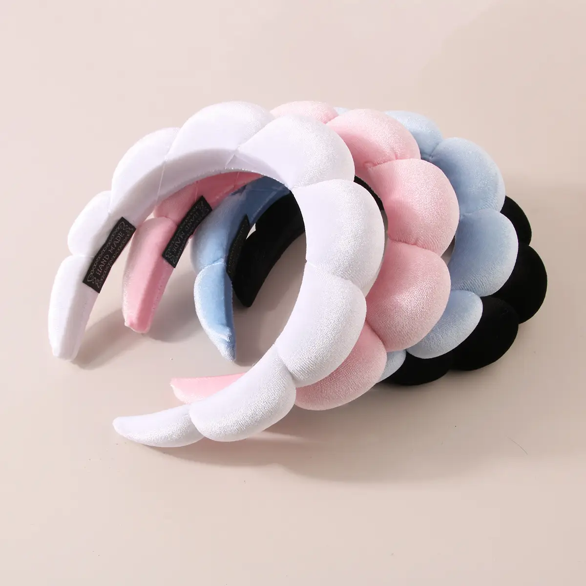 Pink Velvet Hair Band with Soft Foam End - Image 9