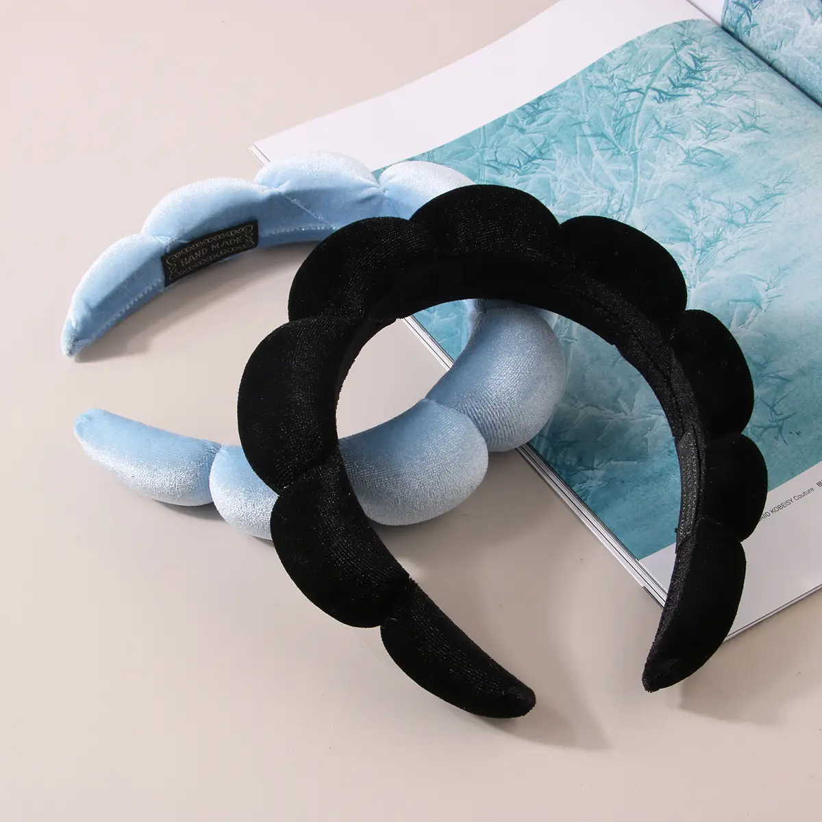 Pink Velvet Hair Band with Soft Foam End — feature 10