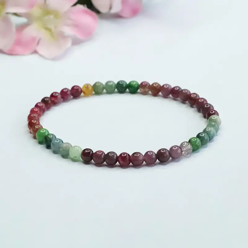 Guan Yu Natural Rainbow Tourmaline Bracelet for Women