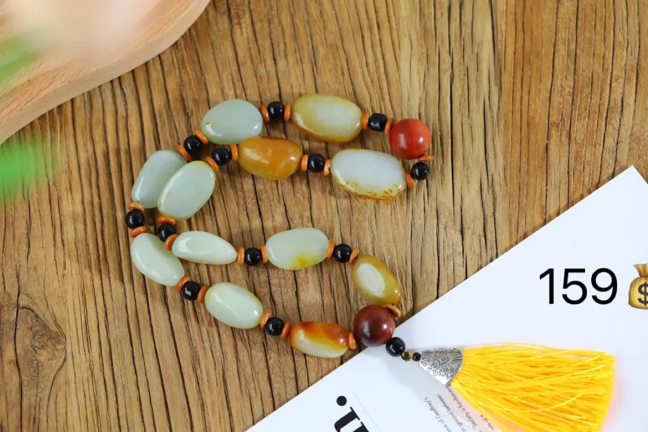 Xinjiang Hetian Jade Red Leather Bracelet for Men Women — feature 10