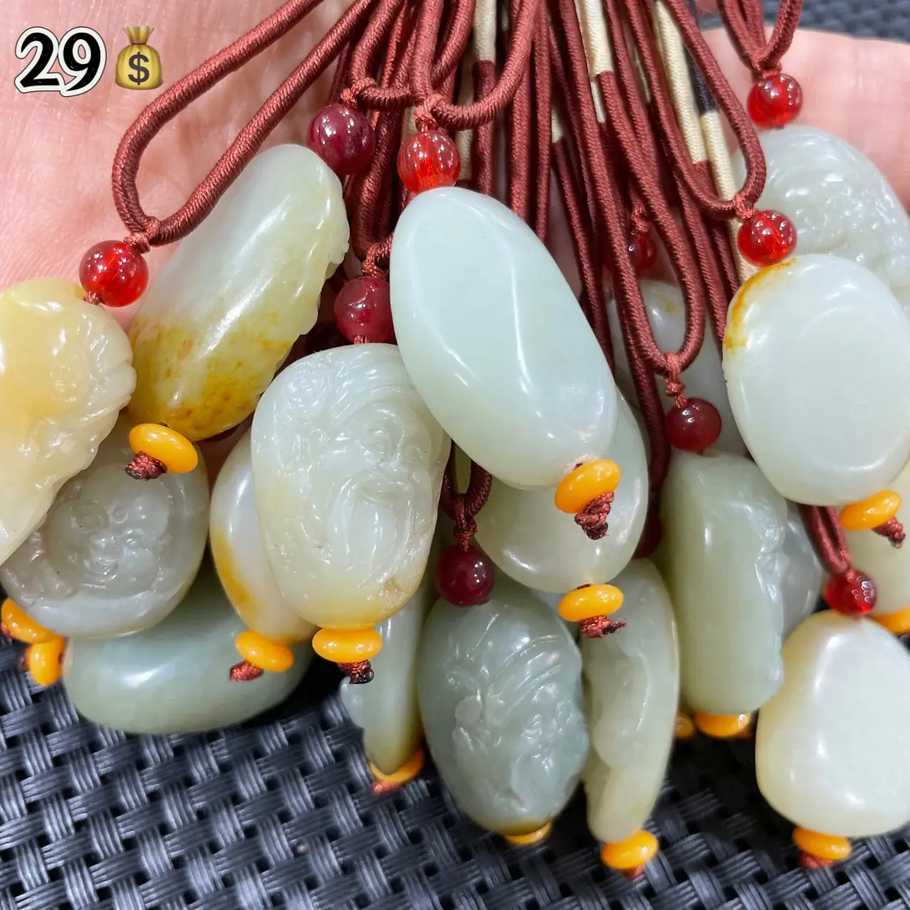 Xinjiang Hetian Jade Red Leather Bracelet for Men Women